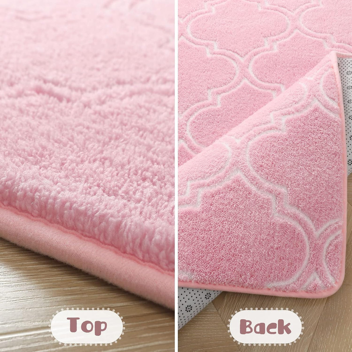 Amearea Fluffy Geometric 4x6 Area Rug for Bedroom Living Room, Pink