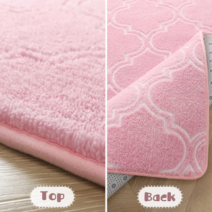 Amearea Fluffy Geometric 4x6 Area Rug for Bedroom Living Room, Pink