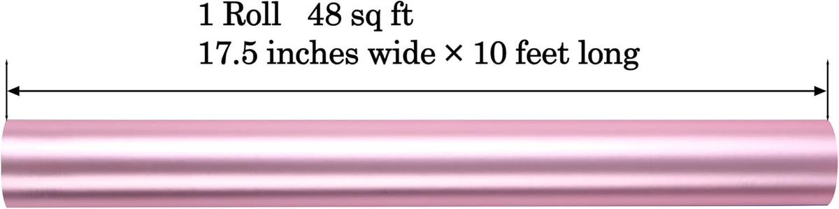Metallic Pink Wrapping Paper Roll with Cut Lines - Solid Pink Holiday Gift Wrap for Valentine’s Day, Birthdays, Baby Shower, Wedding, Christmas- 17.5 in x 33 ft (48 sq. ft), Easy to Cut