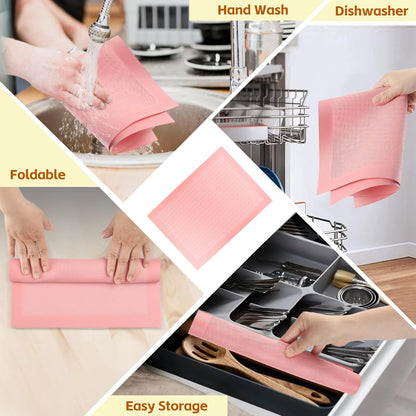 2PCS 15.7"x11.8" Perforated Baking Mats, Silicone Half Sheet Pan Pink