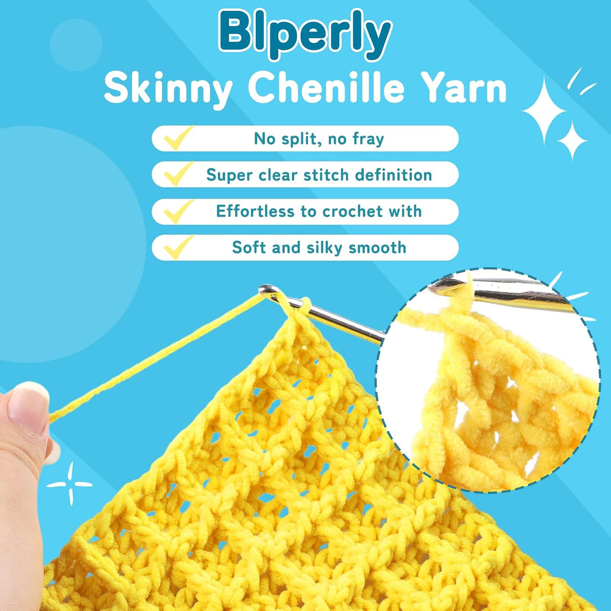Skinny Chenille Yarn for Crocheting, #2 Pink Thin Baby Blanket Plush Yarn