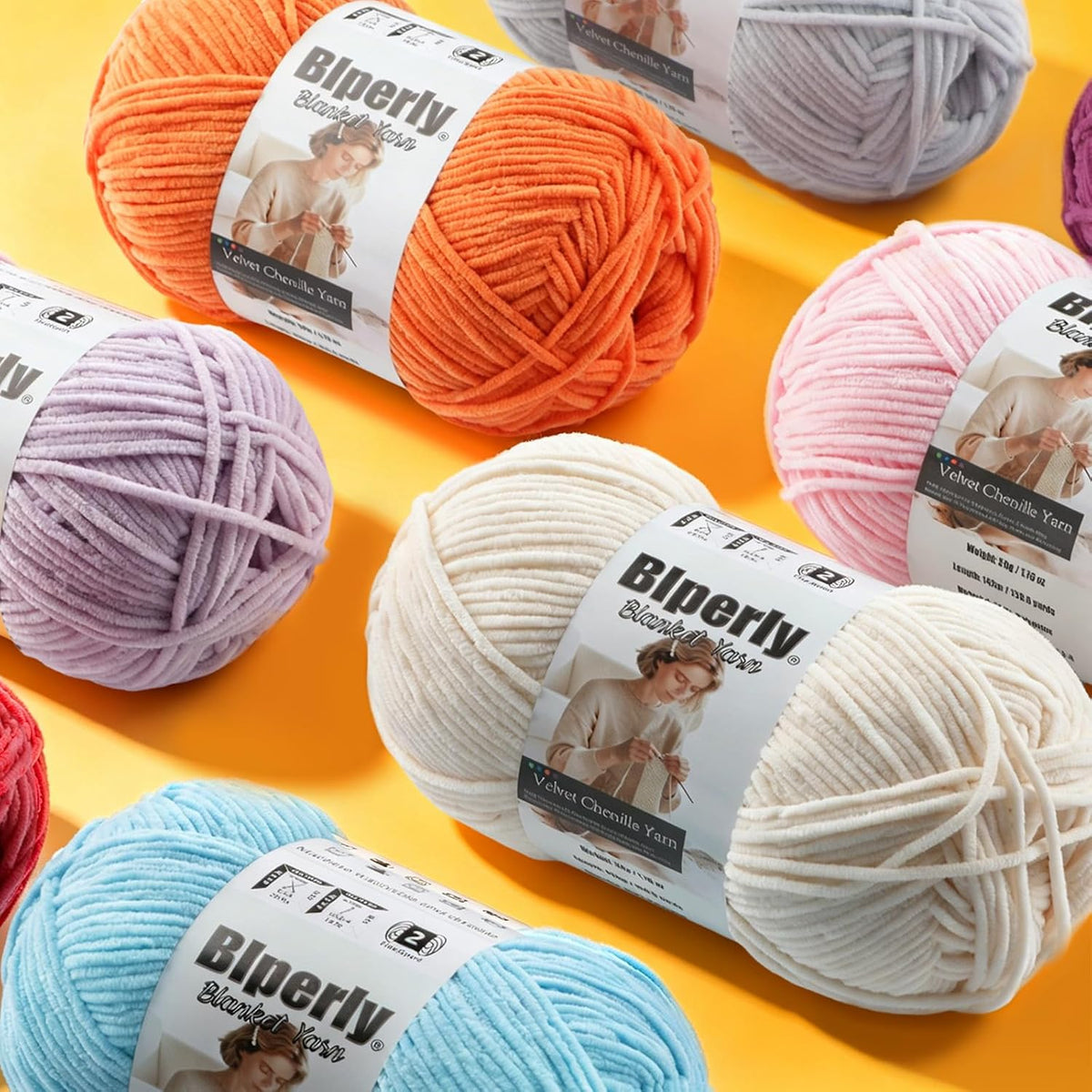 Skinny Chenille Yarn for Crocheting, #2 Pink Thin Baby Blanket Plush Yarn