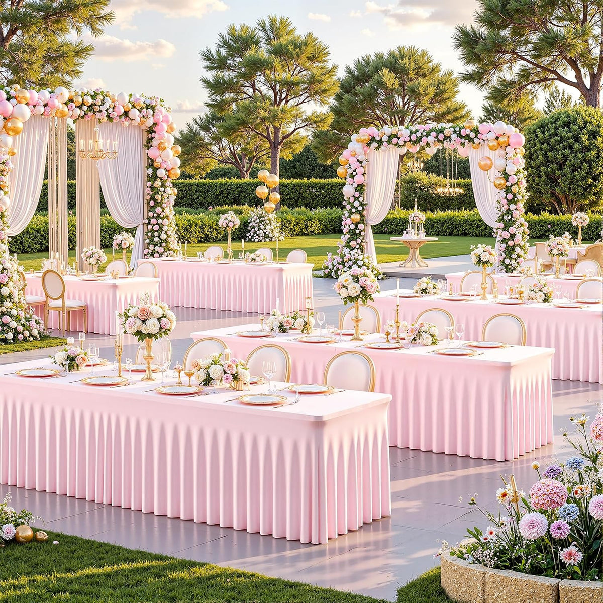 Pink Spandex Tablecloths for Rectangle Tables 6 Foot Pink Stretch Table Cloth Rectangle 6ft Elastic Fitted Table Cover with Skirt for Wedding Baby Shower Girl Birthday Party Banquet Buffet Event