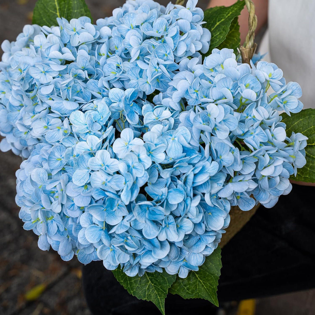 5Pcs Real Touch Artificial Hydrangeas 21" Latex Faux Hydrangea Flowers Stems for Vases, Wedding Centerpieces, Home Decor — Removable Heads,Pink