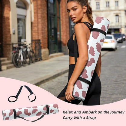 Yoga Mat Leopard Print Yoga Mat 8mm, Suede & TPE Thick Exercise Mat