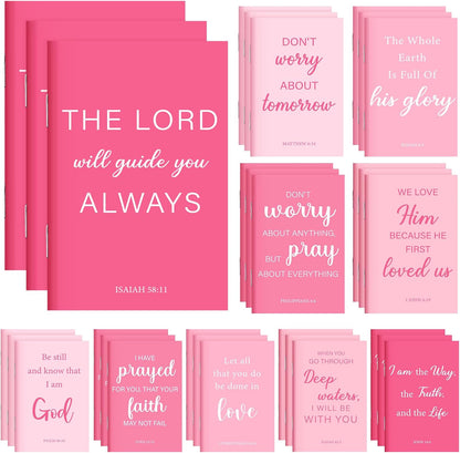 30 Pcs Christian Bulk Gifts Journal Religious Notebooks, Pink