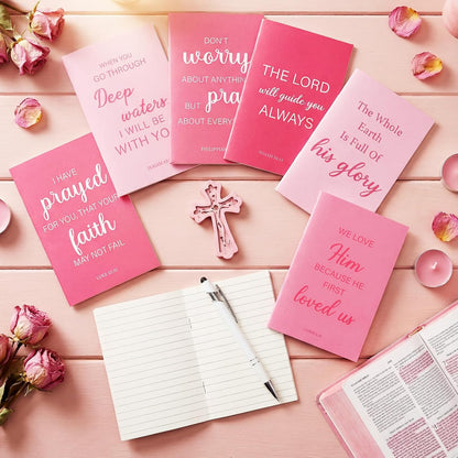 30 Pcs Christian Bulk Gifts Journal Religious Notebooks, Pink