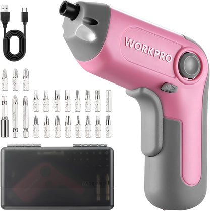 3.6V Cordless Screwdriver with 22PCS Bits, Pink