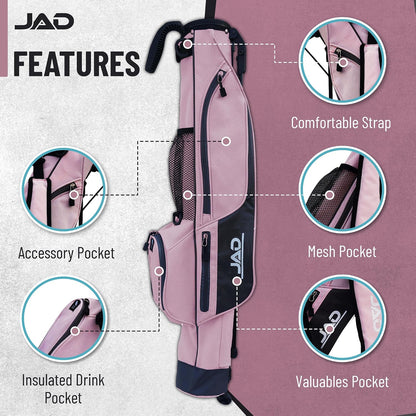 Sunday Golf Bag - Premium Everyday Sunday Golf Bag with Stand for Men, Women and Ladies, Ultra Lightweight, Easy to Carry Pitch n Putt Carry Bag