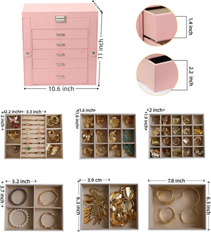 Large Jewelry Box for Women 6 Layer