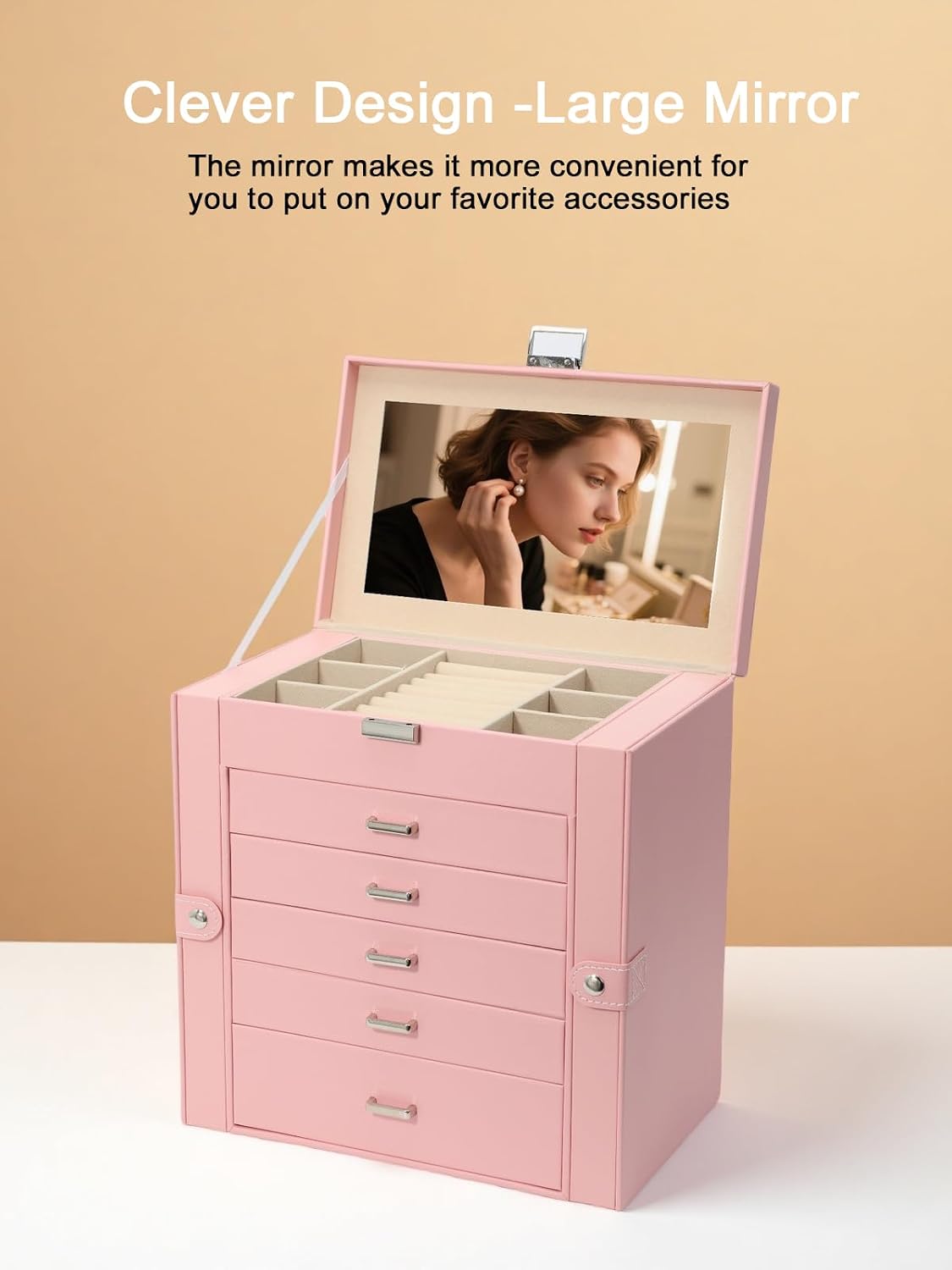 Large Jewelry Box for Women 6 Layer