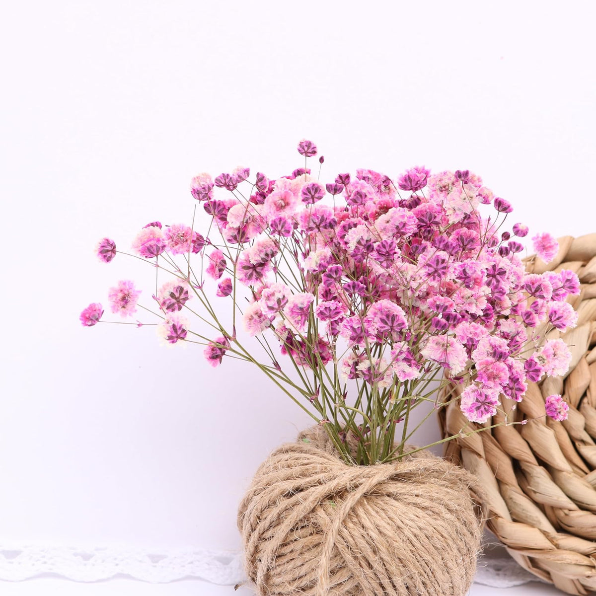 Pink 70 Pcs Small Dried Babys Breath Flowers for Resin ,Real Dried Babys Breath Pressed Flower for Wedding Invitations Wax Seals ,Dry Flat Baby's Breath Flower with 2 Tweezers.