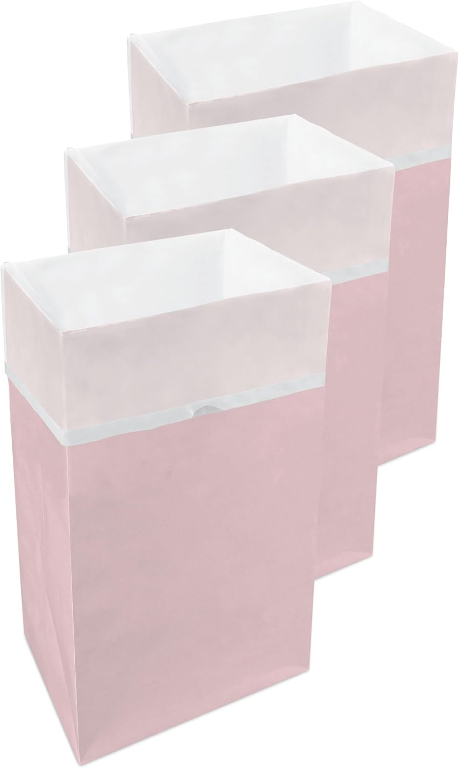 30 Gallon Disposable Pop-Up Trash Cans, 3-Pack (Pink)