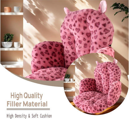 Comfy Office Chair Cushion: 17.5" L x 17.5" W x 18" H Cute Seat Cushion Kawaii Cushion for Gaming Chair with Backrest Non-Slip Floor Seating for Adults and Pets Pink Stuff for Room Decor