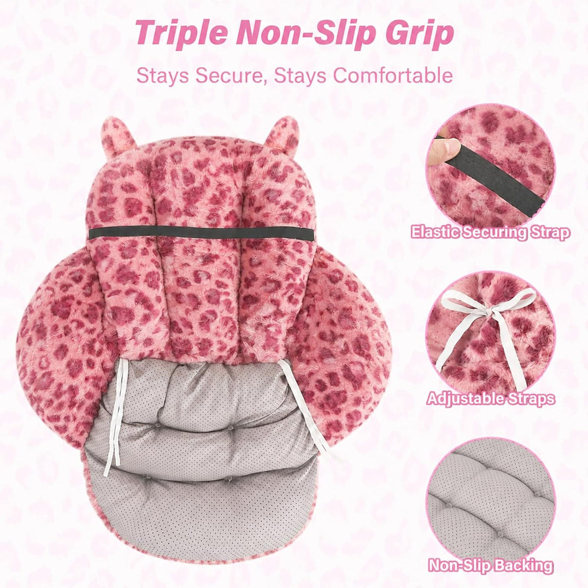 Comfy Office Chair Cushion: 17.5" L x 17.5" W x 18" H Cute Seat Cushion Kawaii Cushion for Gaming Chair with Backrest Non-Slip Floor Seating for Adults and Pets Pink Stuff for Room Decor
