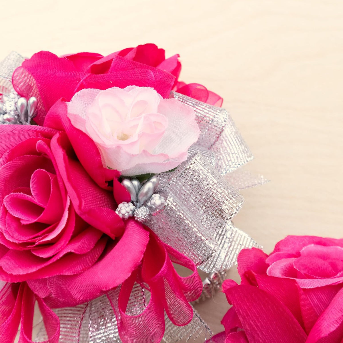 Hot Pink Rose Corsage Boutonniere Set Real Touch Flowers for Men and Women, Bride Bridesmaid Groom Fuchsia Wedding Flowers Accessories Prom Party Dinner Dance Anniversary (Fuchsia)