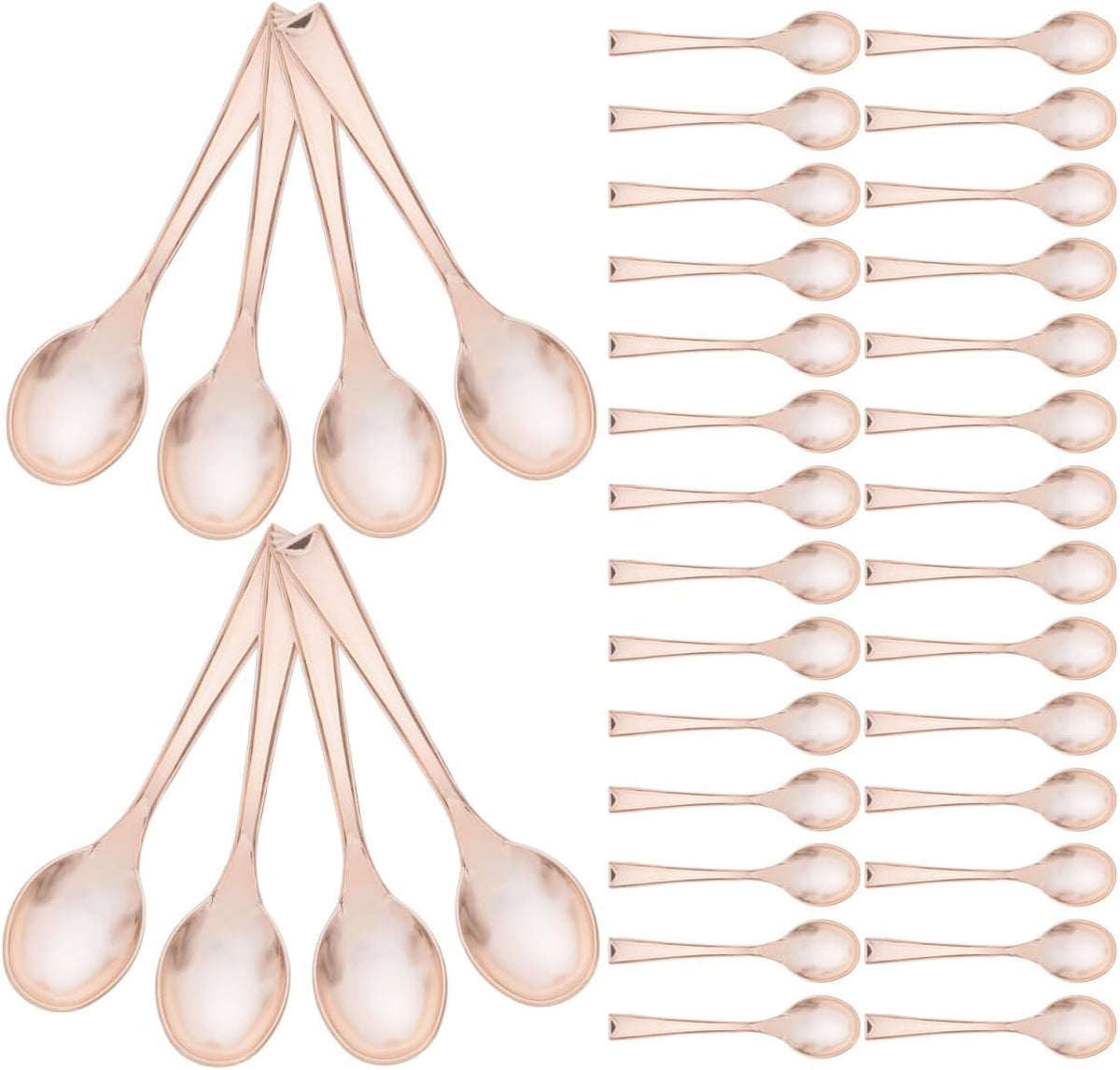 50pcs Rose Gold Mini Spoons 3.93 in Disposable Dessert Spoons for Desserts Appetizers Ice Cream Catering Events Parties Weddings Single Use Cutlery