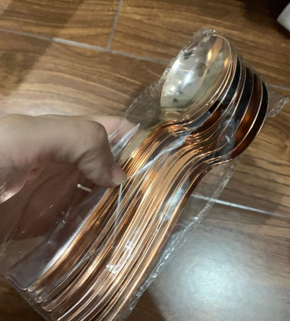 50pcs Rose Gold Mini Spoons 3.93 in Disposable Dessert Spoons for Desserts Appetizers Ice Cream Catering Events Parties Weddings Single Use Cutlery