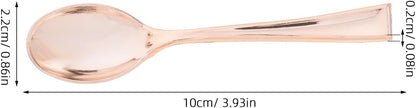 50pcs Rose Gold Mini Spoons 3.93 in Disposable Dessert Spoons for Desserts Appetizers Ice Cream Catering Events Parties Weddings Single Use Cutlery