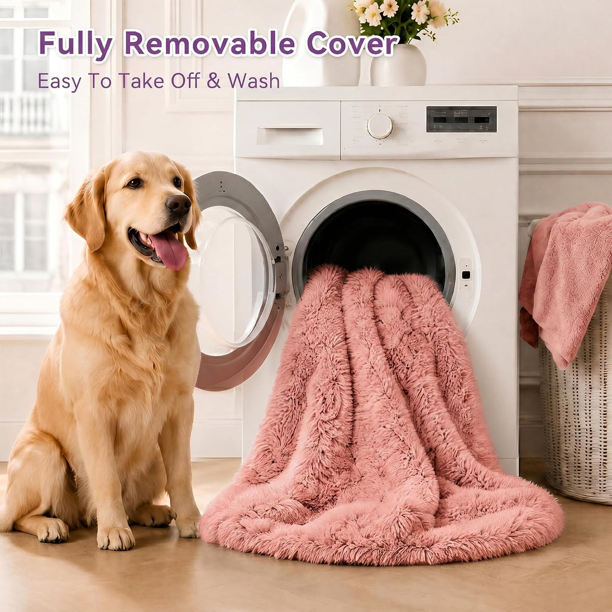 Human Dog Bed with Pillow & Blanket - 71 × 45 × 12 Inch
