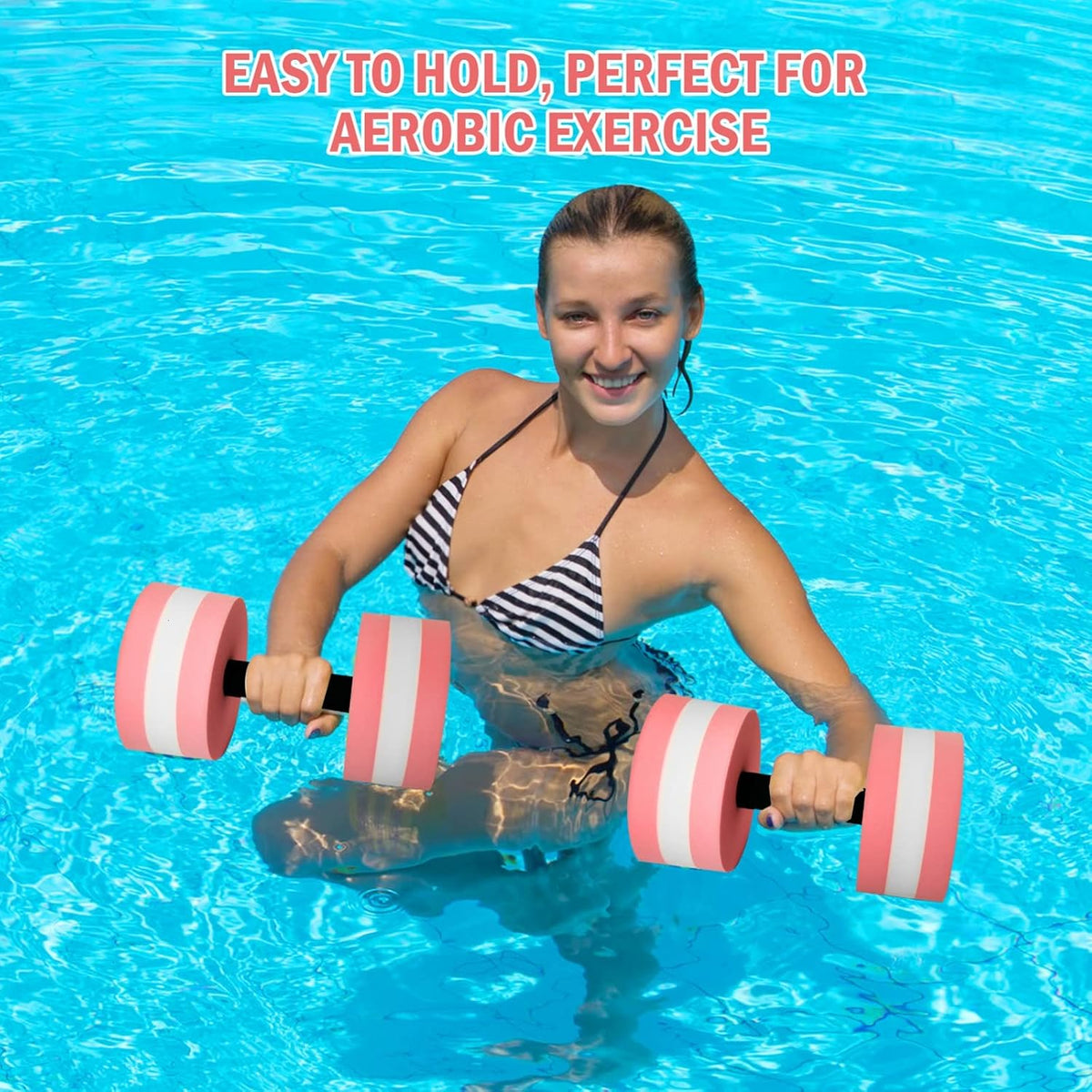 Aquatic Dumbells Set of 2 Water Dumbells Pool Resistance Water Weight Water Aerobics High-Density EVA-Foam Pool Fitness