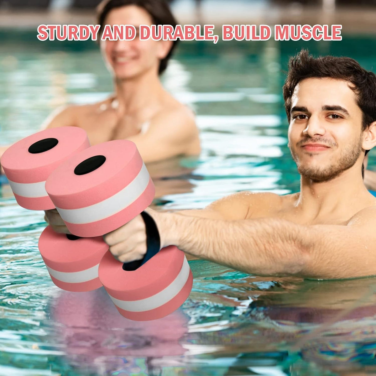 Aquatic Dumbells Set of 2 Water Dumbells Pool Resistance Water Weight Water Aerobics High-Density EVA-Foam Pool Fitness