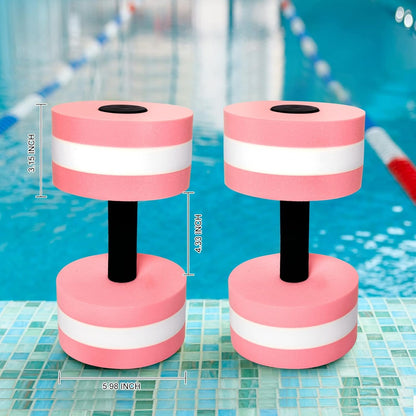 Aquatic Dumbells Set of 2 Water Dumbells Pool Resistance Water Weight Water Aerobics High-Density EVA-Foam Pool Fitness