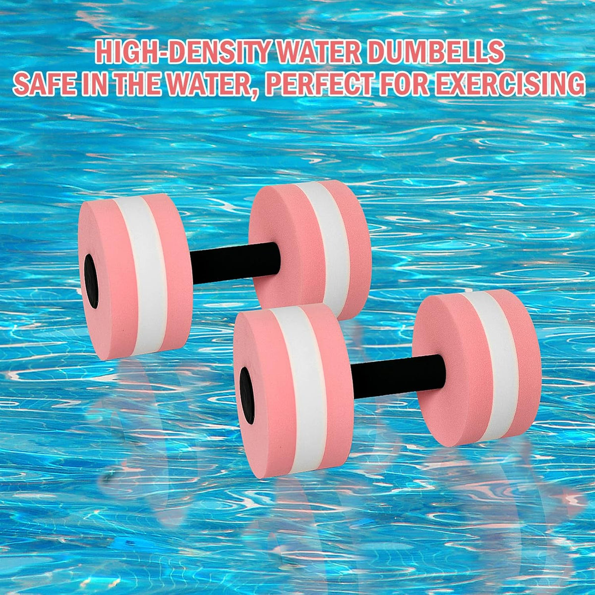 Aquatic Dumbells Set of 2 Water Dumbells Pool Resistance Water Weight Water Aerobics High-Density EVA-Foam Pool Fitness