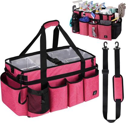 Extra large Cleaning Caddy Bag Built-in hard plastic Aluminum foil lining