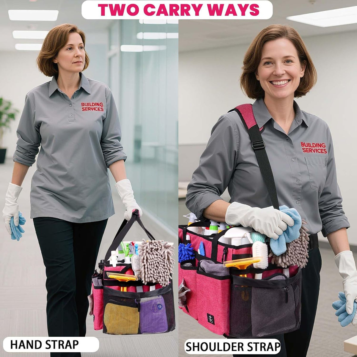 Extra large Cleaning Caddy Bag Built-in hard plastic Aluminum foil lining