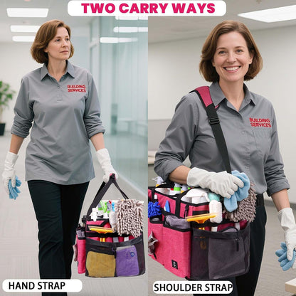 Extra large Cleaning Caddy Bag Built-in hard plastic Aluminum foil lining