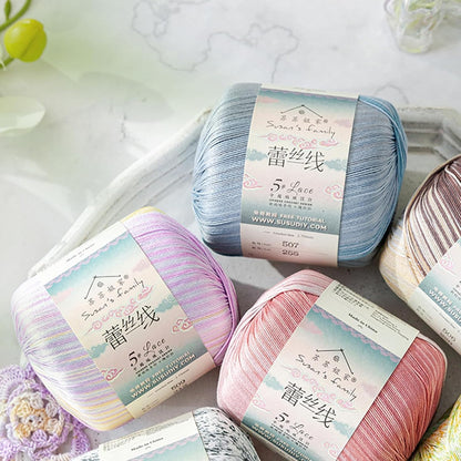 #5 Lace Variegated Combed Yarn 3 x 50g-Peach Blossom