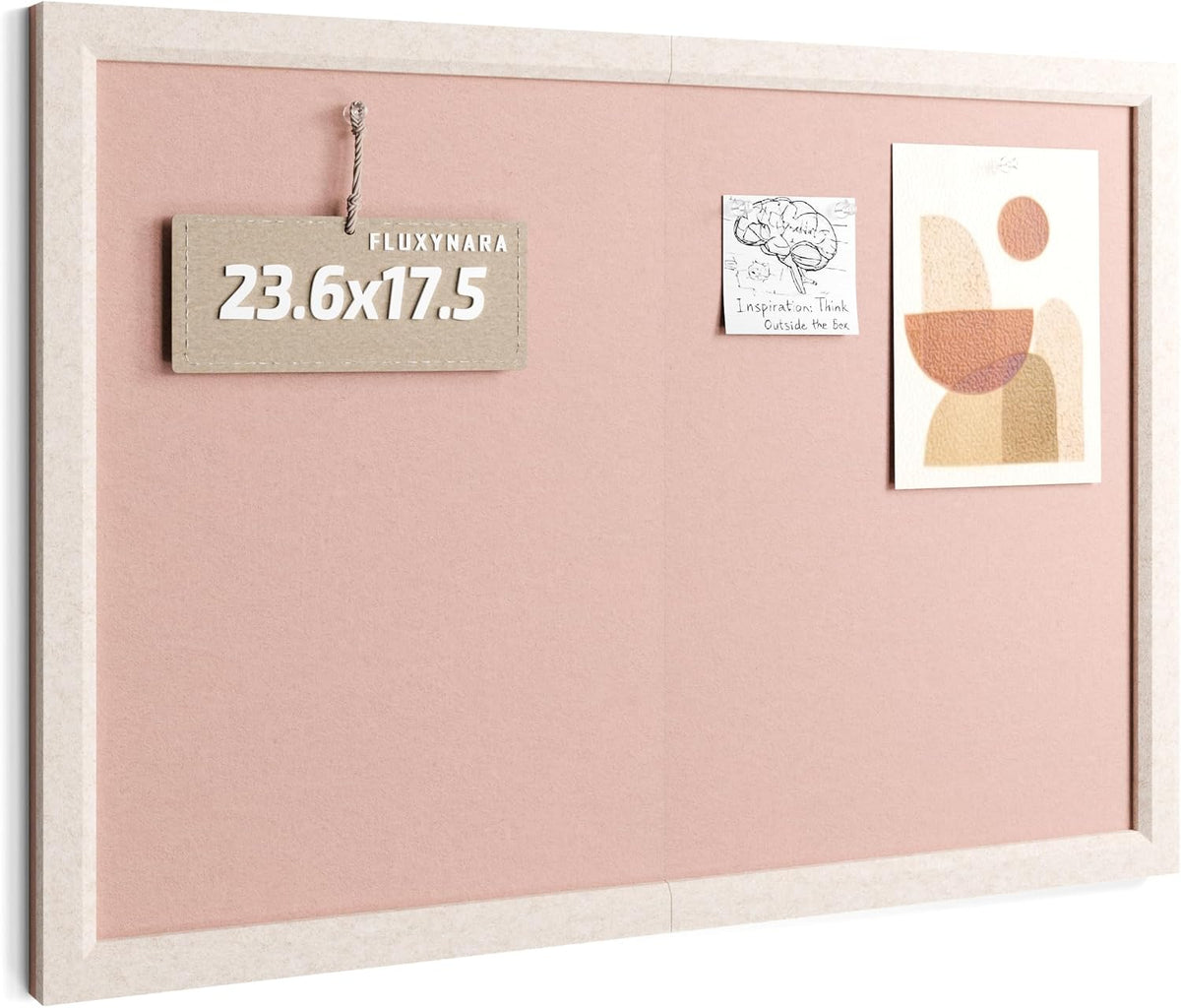 Framed Felt Bulletin Board, 23.6" x 17.1", Pink