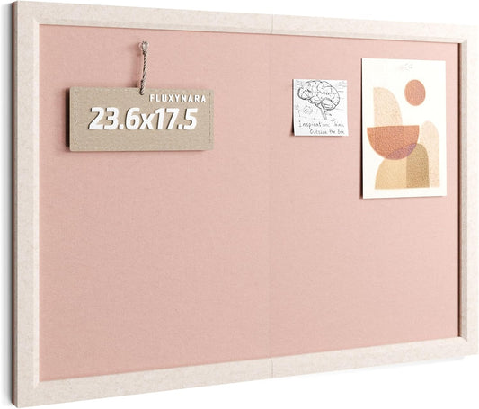 Framed Felt Bulletin Board, 23.6" x 17.1", Pink