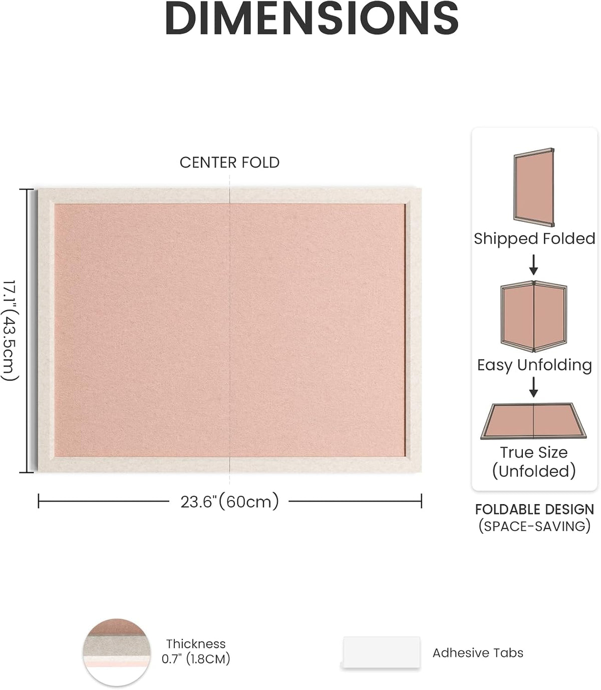 Framed Felt Bulletin Board, 23.6" x 17.1", Pink
