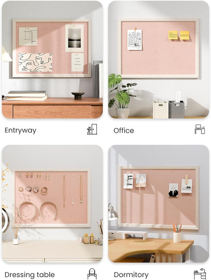 Framed Felt Bulletin Board, 23.6" x 17.1", Pink