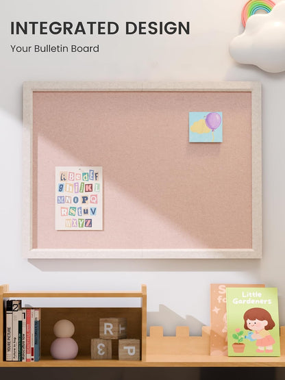 Framed Felt Bulletin Board, 23.6" x 17.1", Pink