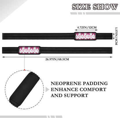 Cute Pink Bows Lifting Straps for Weightlifting,Wrist Straps with Thick Neoprene Padding,Pro Heavy Duty Gym Wrist Wraps for Powerlifting, Bodybuilding & Strength Training