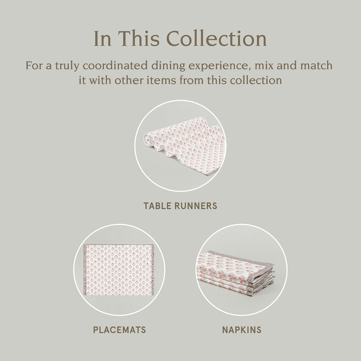 Set of 4 Hand-Blocked Placemats - Colorful Dining Table Mat - Each Placemat is Unique - 100% Cotton - Machine Washable - Kitchen and Home Decor - Pink Blossom