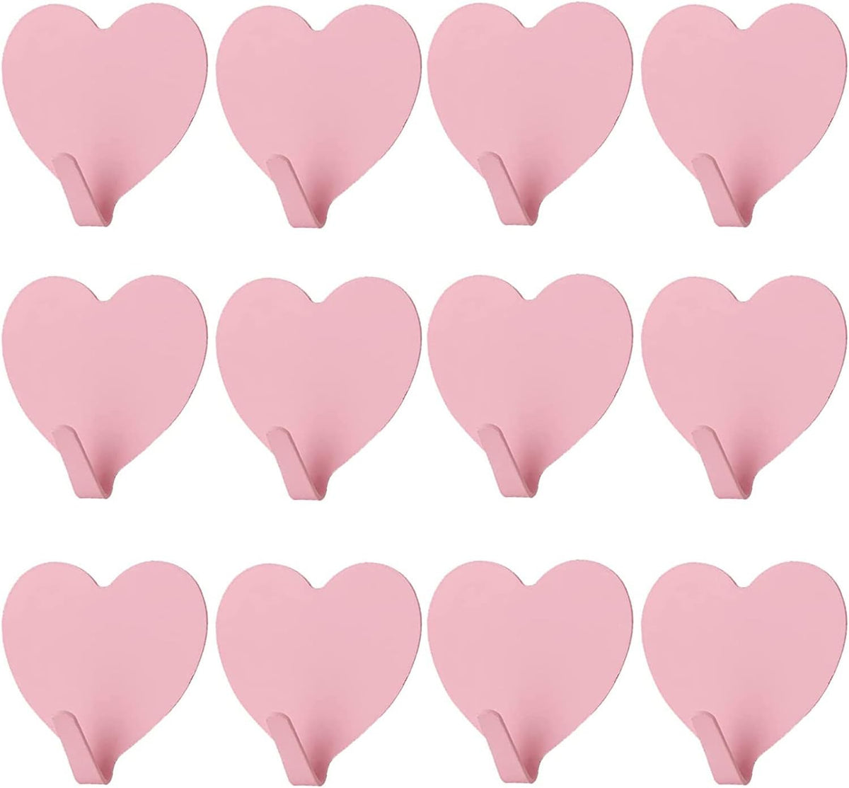 12 Pack Heart Wall Hooks, Kawaii Room Decor Hooks