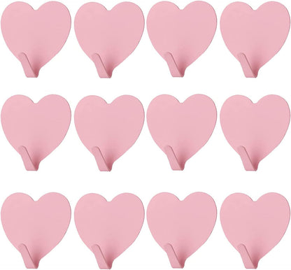 12 Pack Heart Wall Hooks, Kawaii Room Decor Hooks