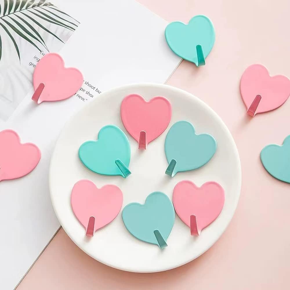 12 Pack Heart Wall Hooks, Kawaii Room Decor Hooks