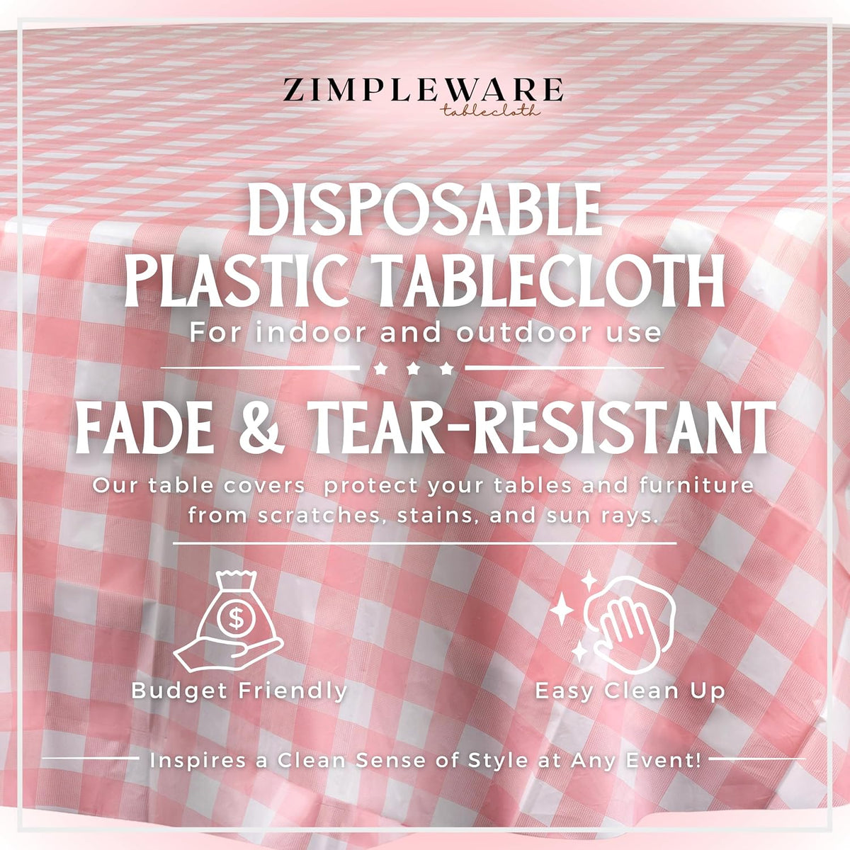Premium Plastic Table Cloth Disposable Round 84in. 12 Pack
