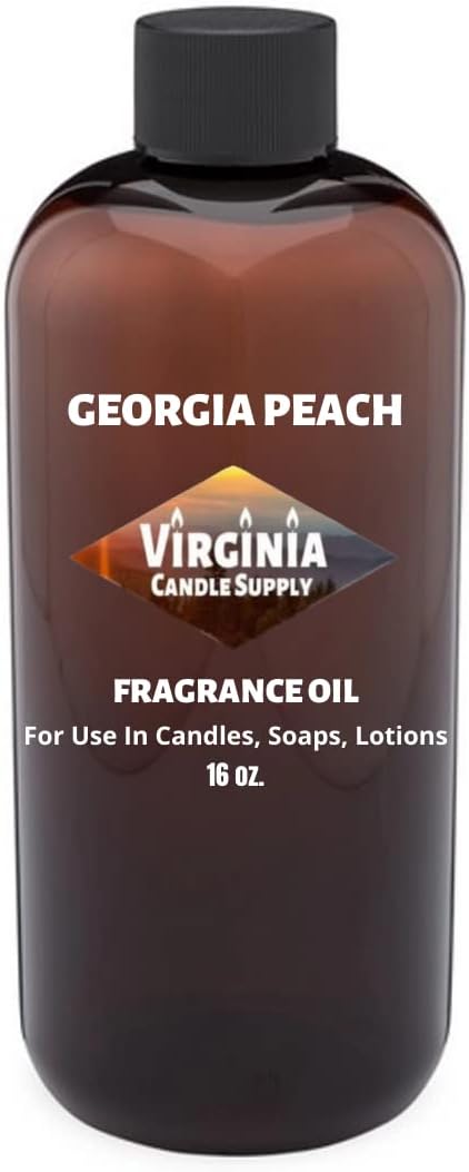 Georgia Peach Fragrance Oil (16 oz Bottle) for Candle Making, Soap Making, Tart Making, Room Sprays, Lotions, Car Fresheners, Slime, Bath Bombs, Warmers…
