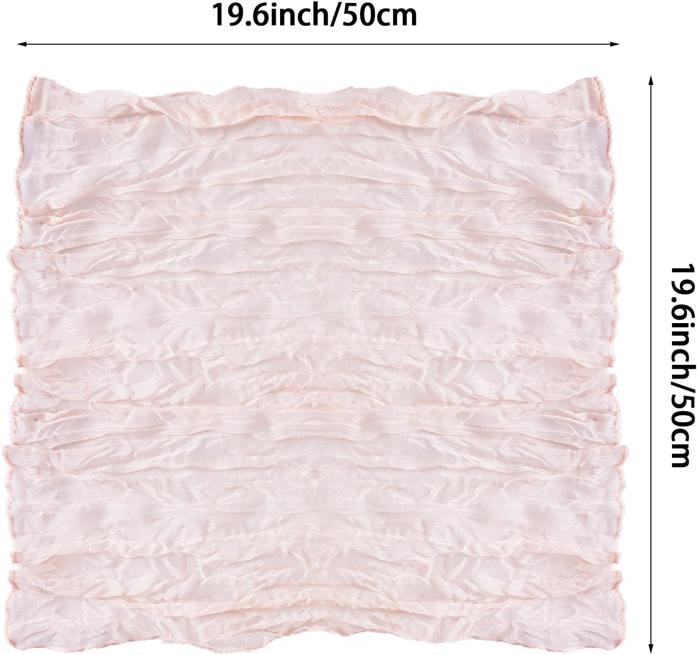 Nydotd 12pcs Cheesecloth Napkins 20 x 20 Inch Boho Dinner Wrinkled Rustic Linen Table Decorative Cloth Napkins for Wedding Party Baby Shower Family Everyday Use (Dusty Pink)