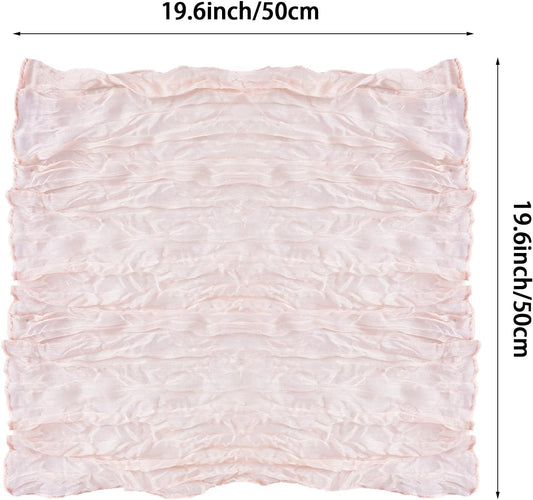 Nydotd 12pcs Cheesecloth Napkins 20 x 20 Inch Boho Dinner Wrinkled Rustic Linen Table Decorative Cloth Napkins for Wedding Party Baby Shower Family Everyday Use (Dusty Pink)