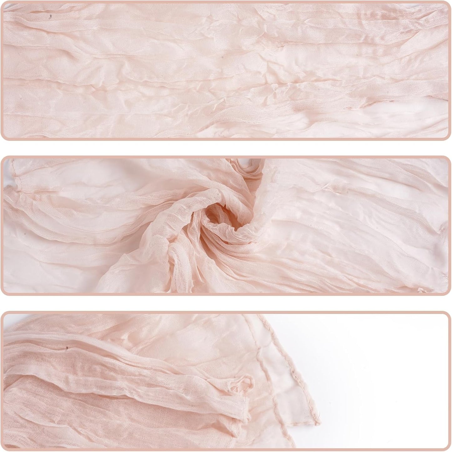 Nydotd 12pcs Cheesecloth Napkins 20 x 20 Inch Boho Dinner Wrinkled Rustic Linen Table Decorative Cloth Napkins for Wedding Party Baby Shower Family Everyday Use (Dusty Pink)