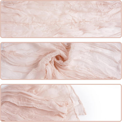 Nydotd 12pcs Cheesecloth Napkins 20 x 20 Inch Boho Dinner Wrinkled Rustic Linen Table Decorative Cloth Napkins for Wedding Party Baby Shower Family Everyday Use (Dusty Pink)