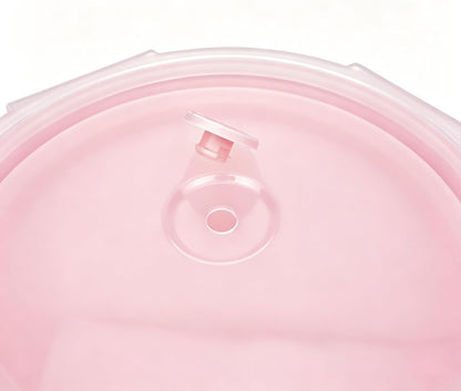 Silicone Collapsible Food Storage Containers-Prep/Storage Bowls with Lids – Set of 4 Round Silicone Lunch Containers – Microwave and Freezer Food Containers(pink)