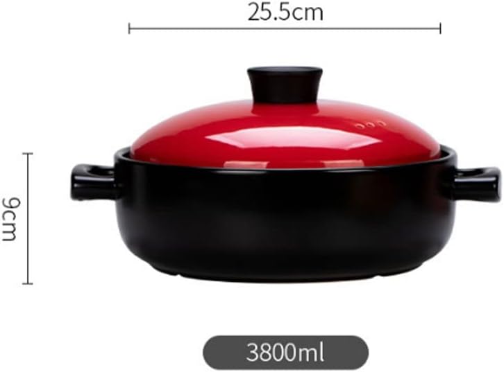3.8l Yellow Ceramic Soup Pot - Durable Casserole with Lid, Perfect for Stews, Rice, and Family Meals - Versatile Stockpot for Every Kitchen Pink 3.8 litres